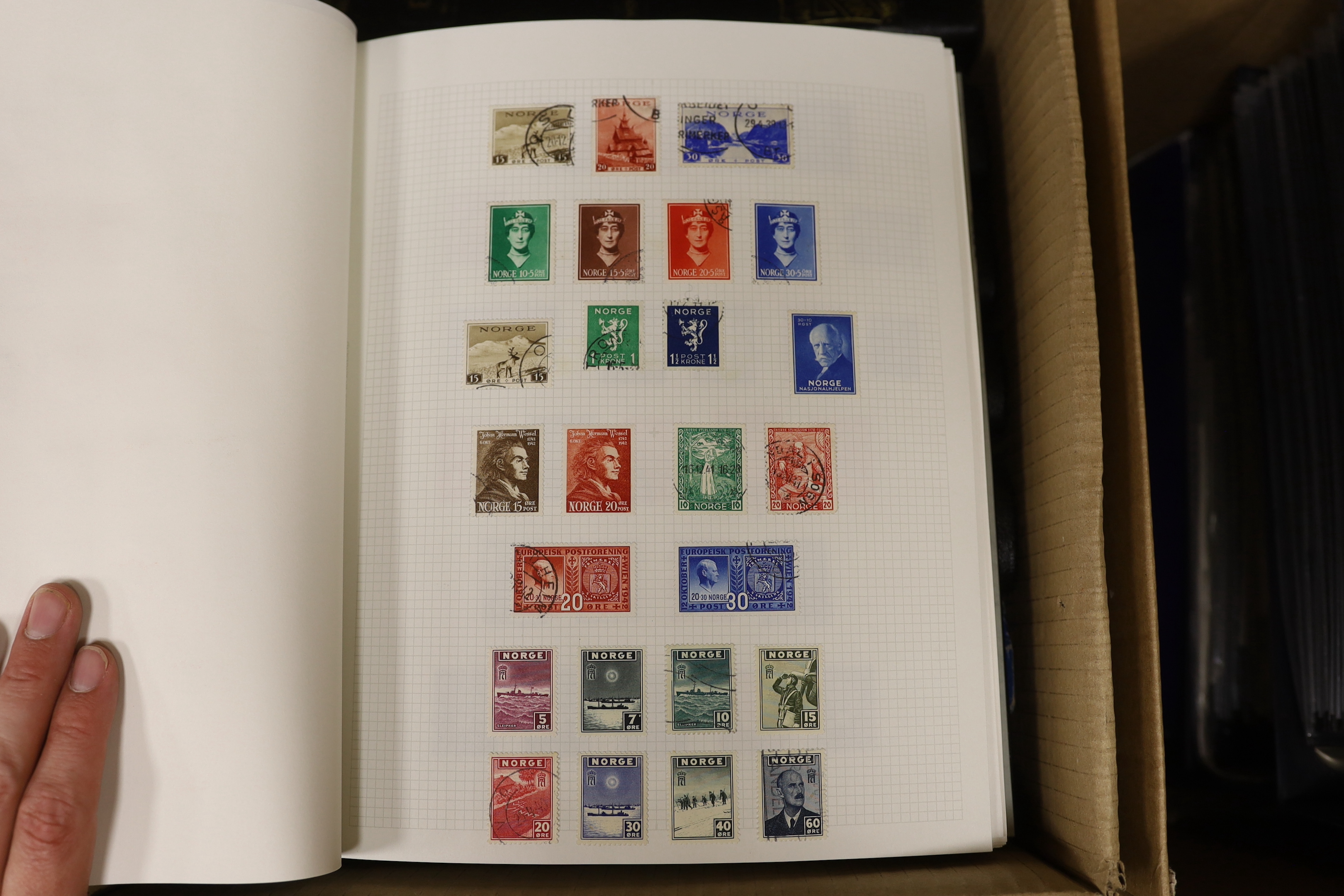 An all world collection of stamps and covers in nineteen albums, with strength in modern British Empire issued mint including Australia, Canada, British Atlantic Islands, etc.